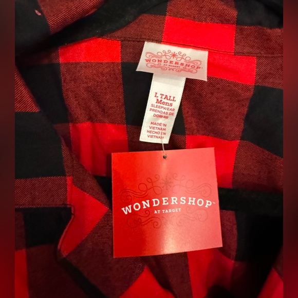 WONDERSHOP Men’s Lounge /
Pajama Set Red Buffalo Check, 💯 % Cotton NWT - Picture 14 of 16